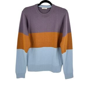 AYR Mens The Yachty Colorblock Sweater Extrafine Merino Wool Cotton Size XL